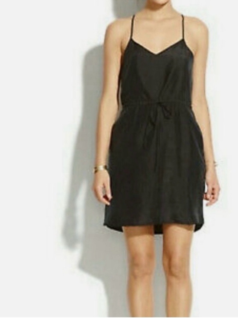 Madewell Black Spaghetti-Strap Mini Dress
